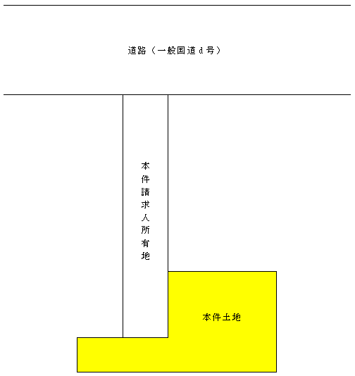 平成24年12月5日裁決、別紙1本件請求人所有地及び本件土地の概略図